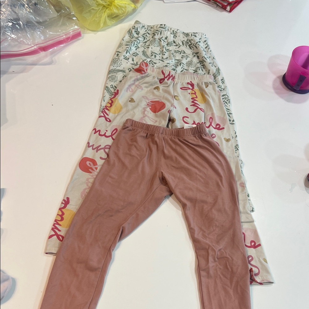 Dot Dot Smile Pink and Patterned Kids Leggings